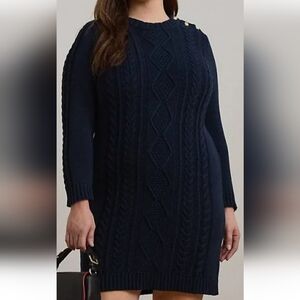 Ralph Lauren Deep Blue Knit Sweater Dress NWT